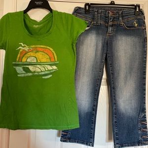 Woman’s baby phat capris and mossimo top